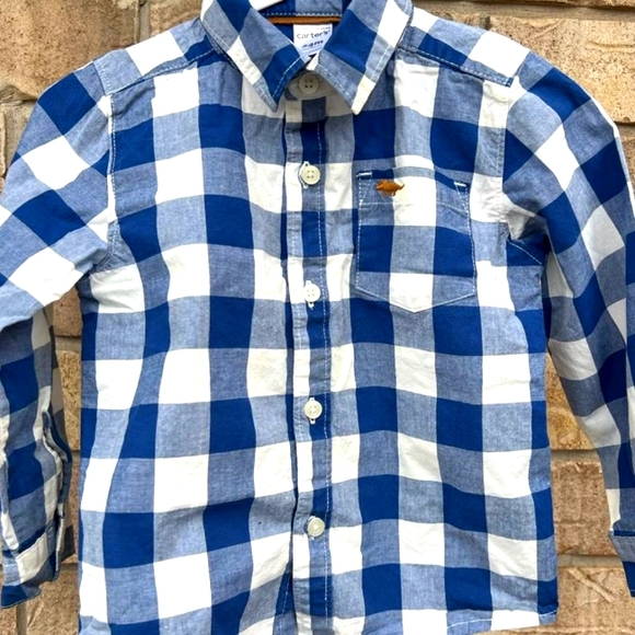 Carter's Plaid Poplin Button Down Shirt - Picture 2 of 5